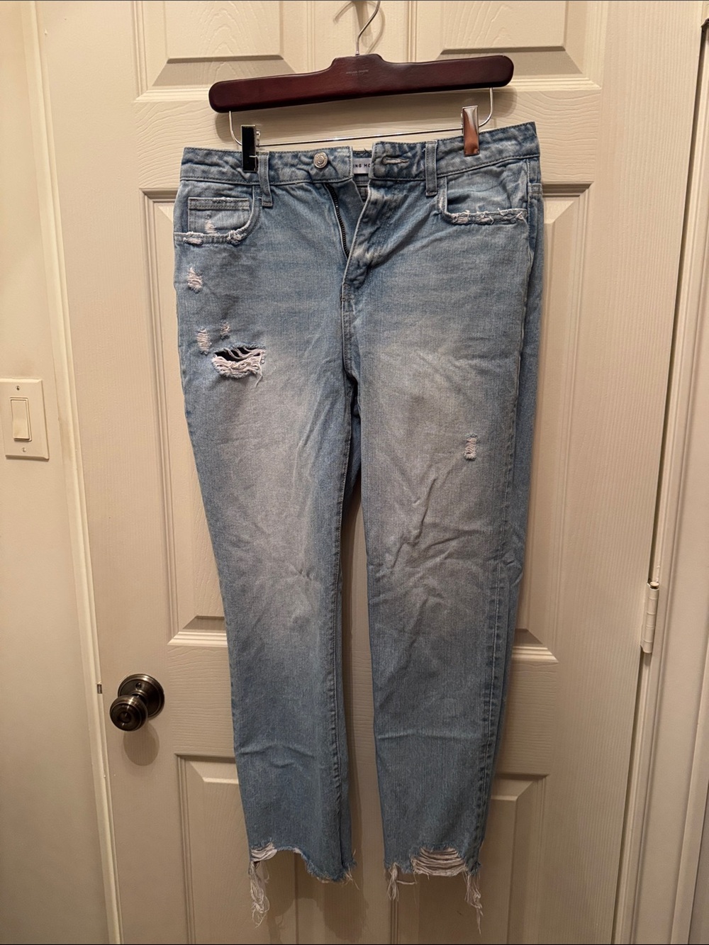Flying Monkey Light Blue Distressed Boyfriend Jeans